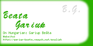 beata gariup business card